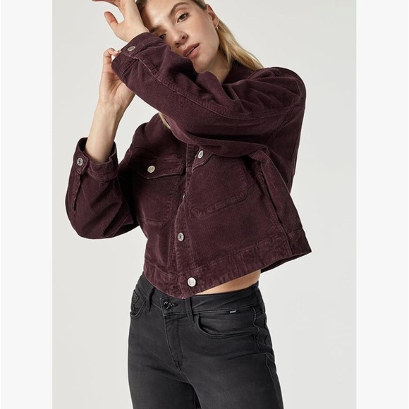 NWT’S Mavi Women's Maren Cropped mahogany corduroy Farmcore Jacket XL New - Picture 1 of 10